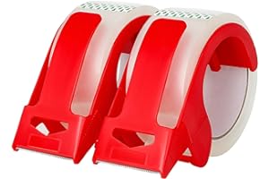 CHUANGSEED 2-Pack Clear Packing Tape with Dispenser-2.7mil x 1.88" x 55Y Heavy Duty Packing Tape for Moving Boxes-Moving Tape Strong Adhesive Packaging Tape.