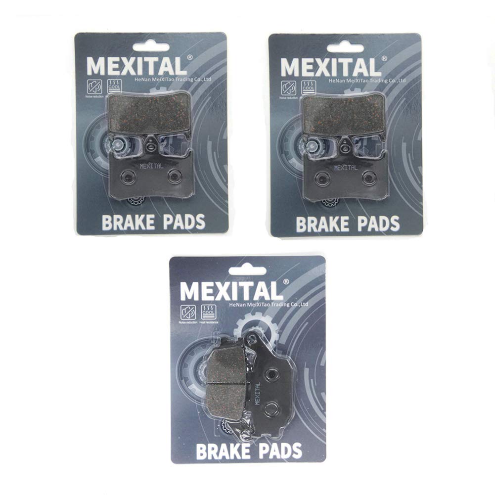 MEXITAL 1 Set Motorbike Brake Pads Front and Rear for CB 900 F Hornet 919 (02-07)/CB 1000 F (93-97)/VTR 1000 F (97-06)/CBR 900 RR (92-97)/CB 1000 (94-95)/VTR 1000 F Super Hawk (98-05) MXB187-187-174