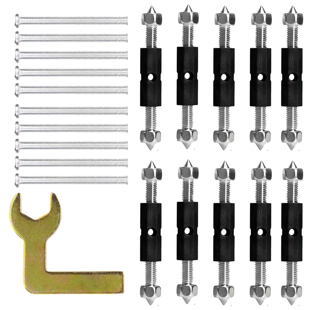 20 Pcs Cassette Screws Support Rod Kit Repair Type 86 Junction Box Tools Adjustable Cassette Repair Device Screws with 1 Pcs Wrench Set for Wall Mount Junction Box Tools Electrician Accessories