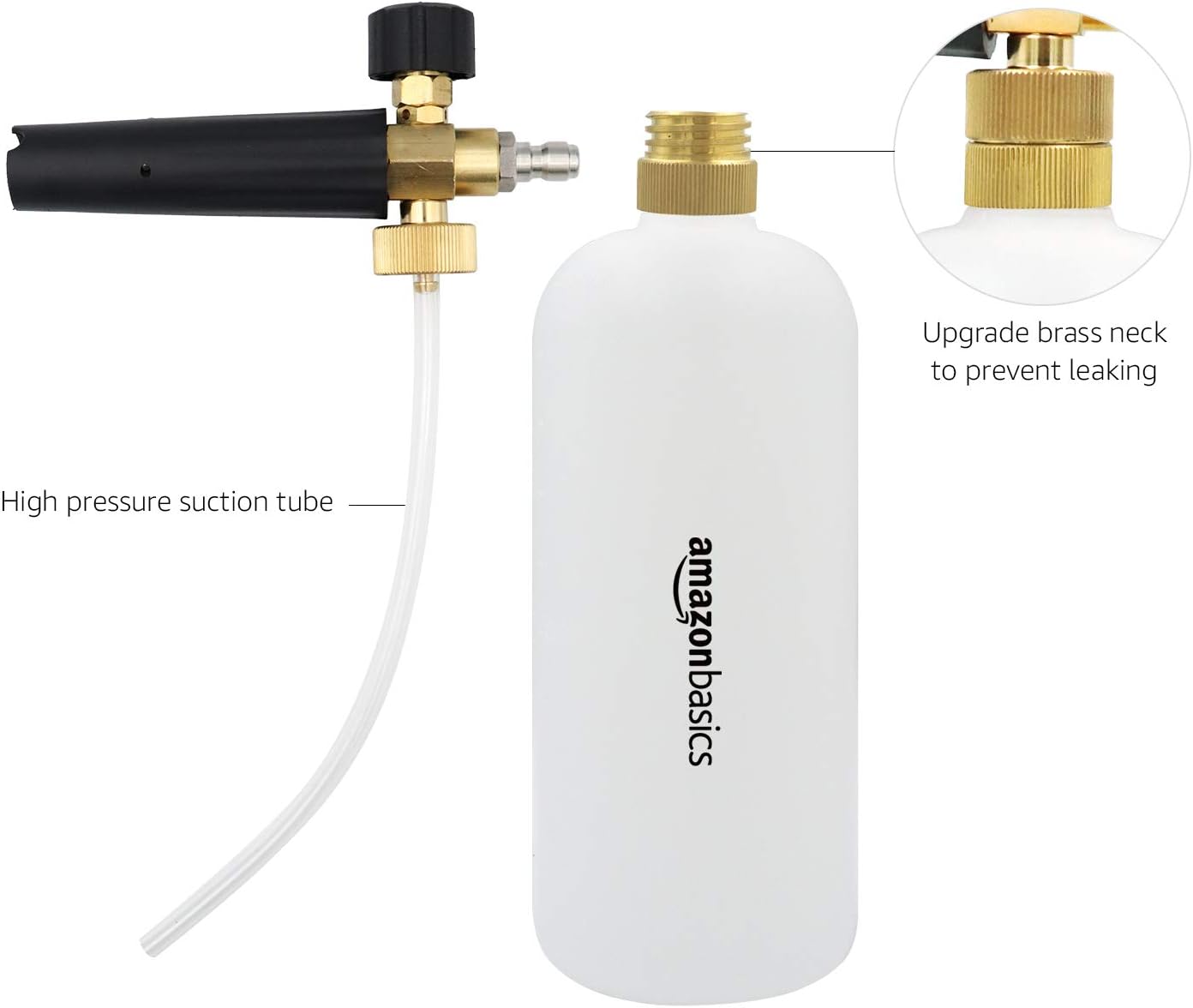 Amazon Basics Foam Cannon with 1/4-Inch Quick Connector for Pressure Washer 33-Ounce (1 Liter), 16.5x8.5x30 cm - Image 3