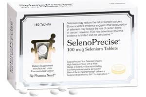 Pharma Nord Selenium 100 mcg | SelenoPrecise | Thyroid Support, Immune System, Antioxidant Protection & Heart Health | Guaranteed 88.7% Absorption | 150 Tablets