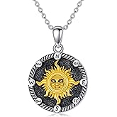 PROESS Ocean Wave Lighthouse Necklace 925 Sterling Silver Compass Necklace Crystal Nautical Lighthouse Pendant Necklace Jewelry Gifts for Women Men Birthday Christmas