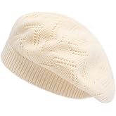 ZLYC French Beret hat, Reversible Solid Color Knit Warm Beret Cap for Womens Girls