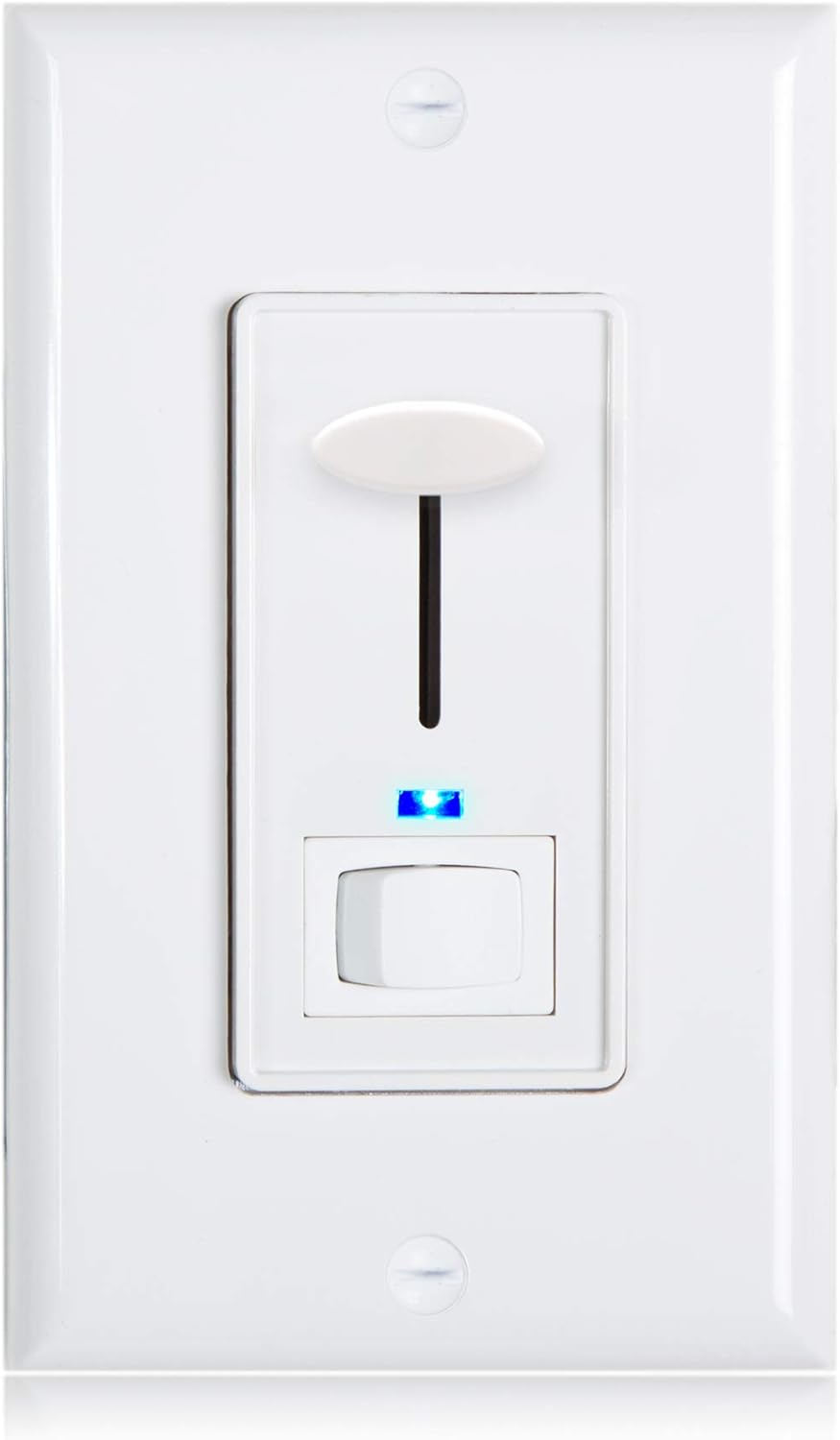 Maxxima 3-Way/Single Pole Dimmer Electrical Light Switch with Blue Indicator Light 600 Watt max, LED Compatible, Wall Plate Included: Industrial & Scientific
