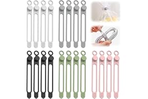 XIEJY Data Cable Organizer, 2025 New Silicone Cable Ties Reusable Cable Management Organizer for Bundling and Fastening Cable Cords Wires (20)
