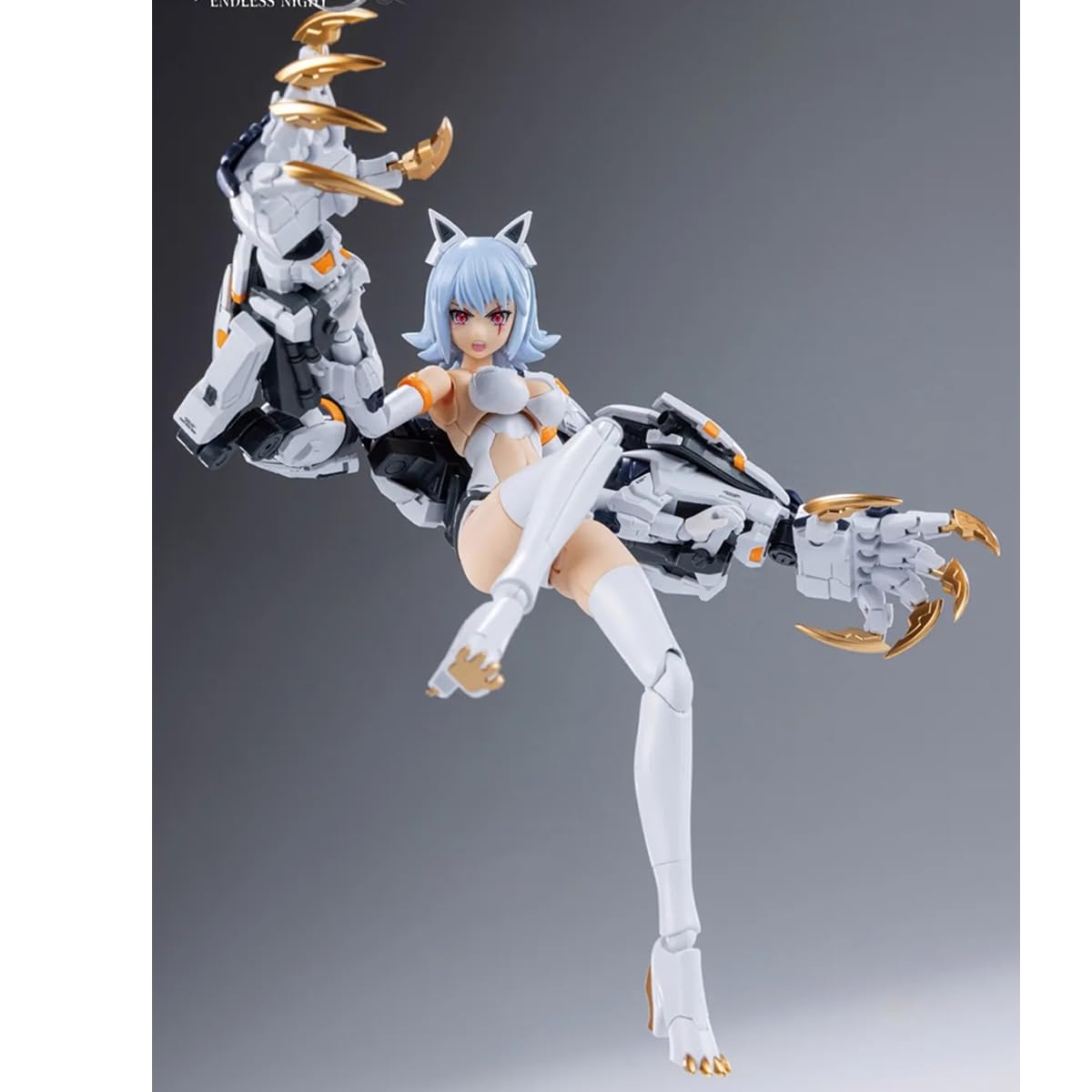 HiPlay E-Model Plastic Model Kits: Fenrir Mecha Girl - White Wolf, A.T.K Girl, Mecha Musume, Anime Style 1:12 Scale Miniature Collectible Action Figures EM2024001YC