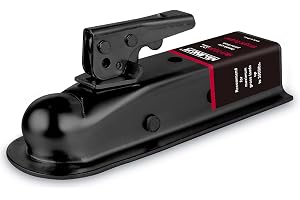 NBJINGYI Straight Trailer Coupler for 2" Ball and 2" Channel Tongue, 3500 lbs Gross Weight Capacity, E-Coated Black Steel for Boat, Utility and Equipment Trailers