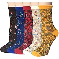 Chalier 5 Pairs Womens Winter Warm Funny Casual Cotton Crew Animal Socks Style 02 One Size