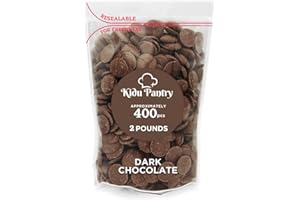 Kidu Pantry Melting Dark Chocolate Wafers 32 Ounces - 2 Pounds Bulk In Resealable Bag