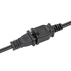2 Prong Extension Power Cable 1FT, Short Flexible