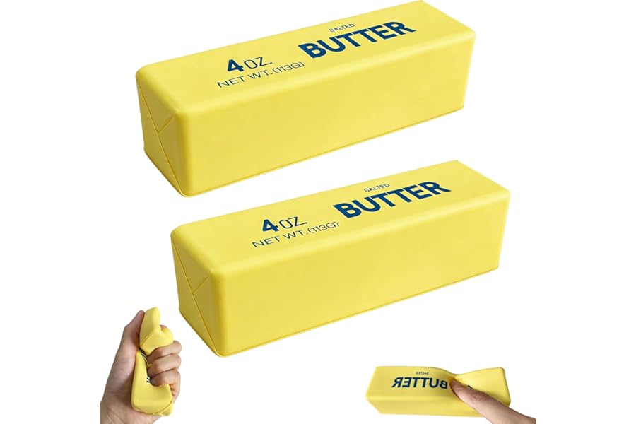 Slow Rebound Cute Butter Squeeze Stress Balls, 2026 New Realistic Soft Butter Stick Fidget Toy,Slow Rising Portable Squishy f