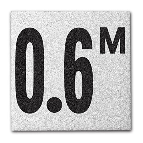 Ceramic Swimming Pool Deck Depth Marker " 0.6 M " Abrasive Non-Slip Finish, 4 inch Font