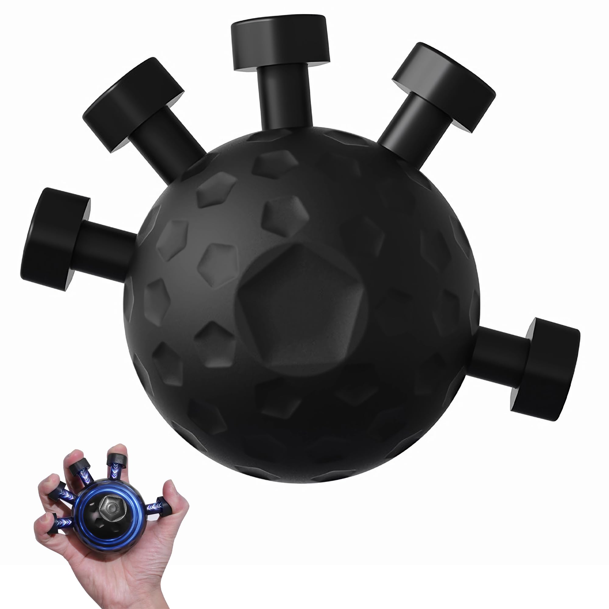 Photo 1 of Finger Grip Strengthener, 2025 Upgraded Hand and Finger Exerciser, Silicone Grip Trainer for Muscle Building, Forearm Strength, and Injury Recovery (Black)