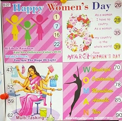 Kitty Partyy Happy Womens Day Tambola Tickets