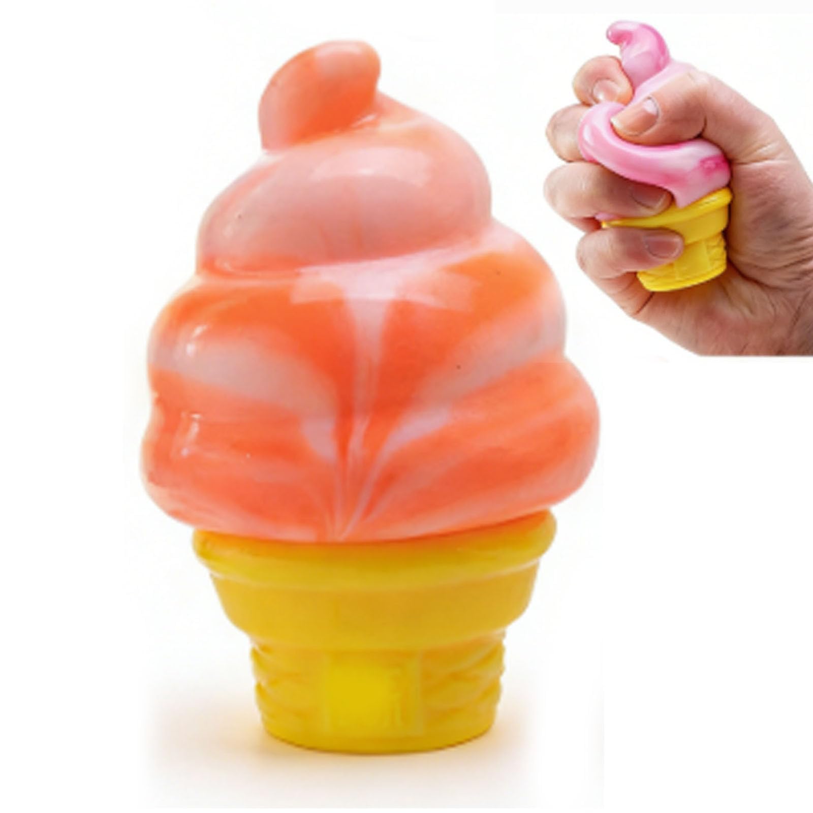Ice Cream Squeeze Squishy, Ice Cream Cone Squishy, Slow Rise Sensory Fidget Toy, Easter Basket Stuffers Party Favors Summer Sensory Stress Relief #1-Saffron