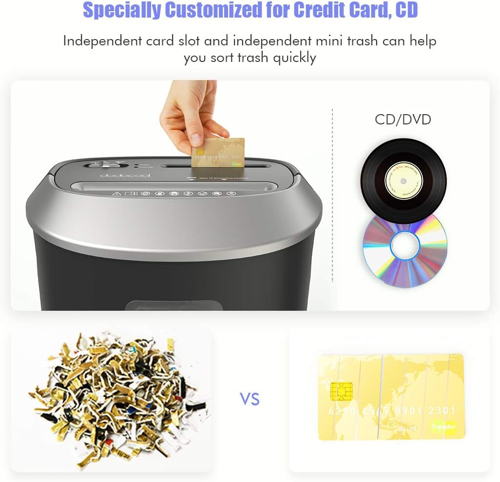 Paper Shredder, 12-Sheet Cross-Cut Paper/CD/Credit Card Shredder, 5.8 Gallons Shredder for Home Office Use with Pullout Basket, Overload and Overheating Protection : Electronics
