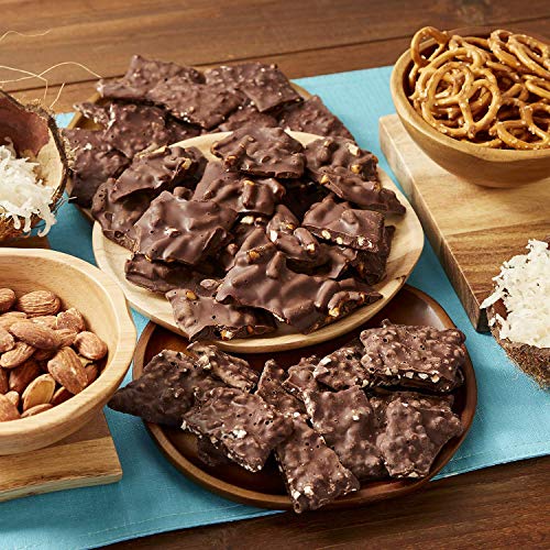 barkTHINS Almond Sea Salt, Pretzel Sea Salt, Coconut Almond Dark Chocolate Snacking Chocolate, Fair Trade and Non GMO, 4.7 oz Bags (3 Count)