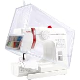 JRAIYBZ Sewing Machine Cover,Protective Dust Cover for Sewing Machine | with Storage Pockets,Sewing Machines Dust Covers Compatible with Singer Brother Machines (clear)
