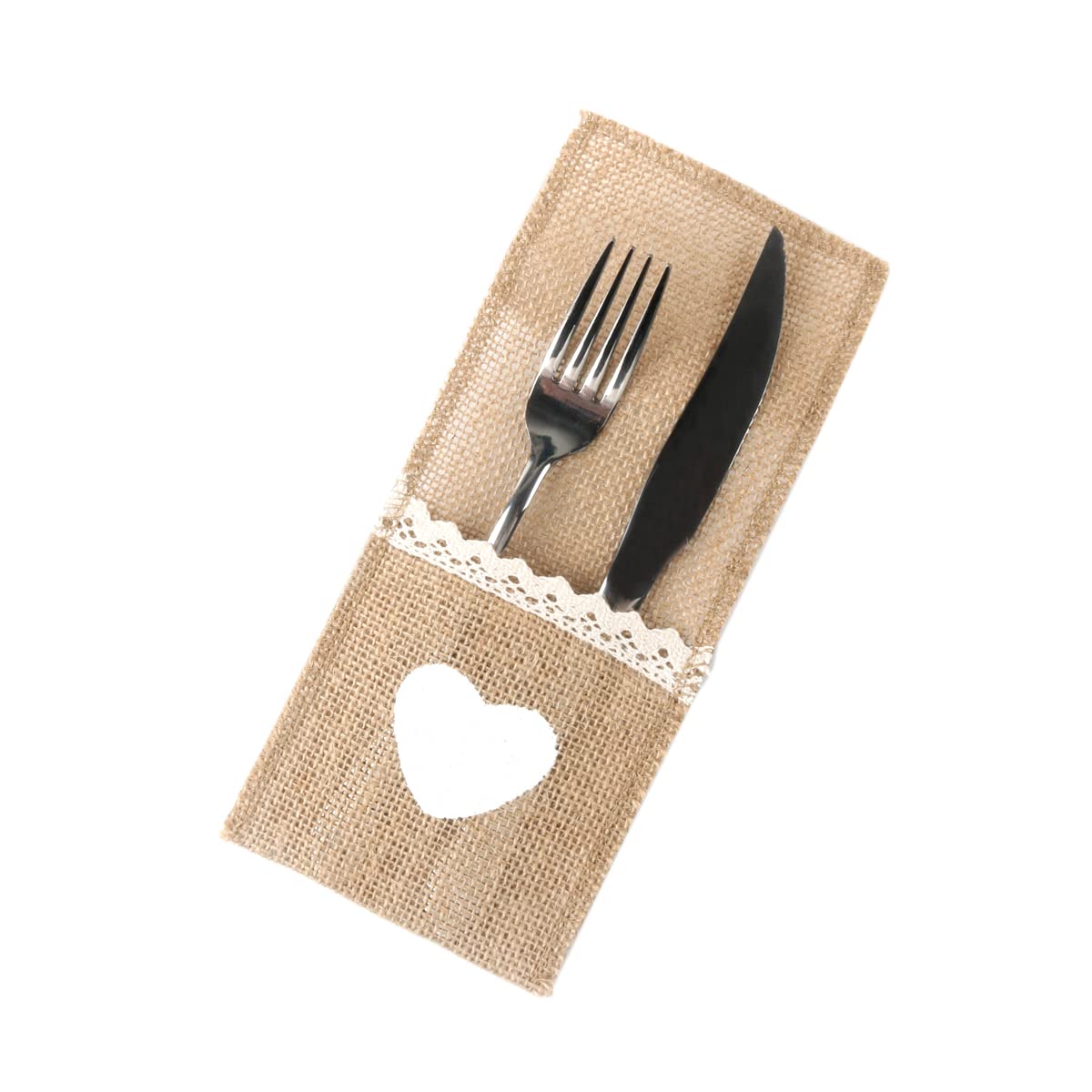 Pack of 24 jute cutlery bags, vintage lace hessian cutlery bags, cutlery holders, hessian wedding decoration, table decoration for wedding, Christmas, christening, rustic party, restaurant, style C