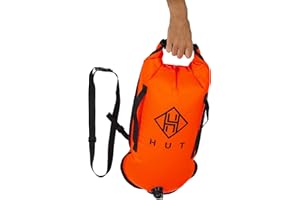 ATAZUA HUT Swim Buoy Dry Bag - UK's Favorite Swimming Safety Tow Float and Watertight Dry Bag for Open Water Swimmers, Triathletes and Snorklers. High Visibility Safety Swim Buoy - be seen be Safe (20L)