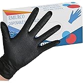 RMIURCO Disposable Nitrile Gloves, 8 Mil Heavy Duty Industrial Work Glove, Latex Free, Fully-Diamond Textured, 25 Pairs
