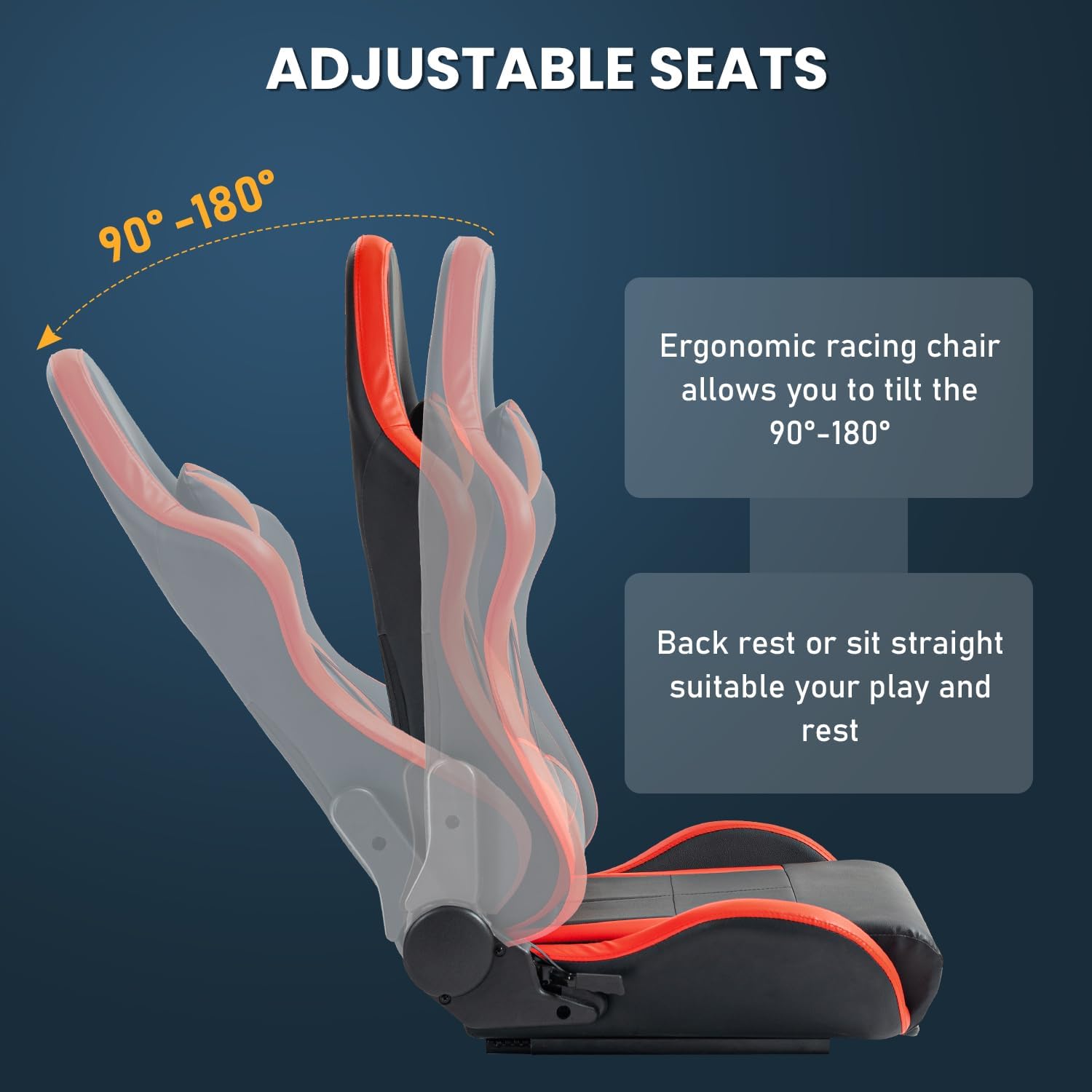 Supllueer Racing Simulator Cockpit with Comfort Gaming Seat&Monitor Stand Fit for Logitech/Thrustmaster/Fanatec GPRO G29 G920 T300, Adjustable Sim Race Mount No Steering Wheel Shifter Pedal Display