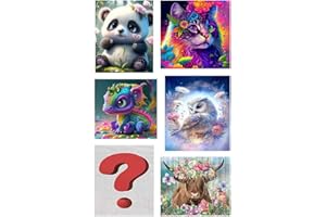 VIGEGU 6 Pack Animal Paint by Numbers for Adults,Paint by Number for Adults Beginner,DIY Acrylic Paints Watercolor Number Kits for Home Wall Decor 12x16-13.8X13.8 Inch