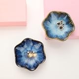 Binoster Leaf Ceramic Jewelry Dish Blue 11cm 4.3in Trinket Tray view 5