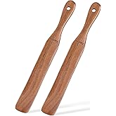 2 Pack Wooden Spurtle for Sourdough Starter, Mixing, Reaching Bottom of Jar, Dough Whisk, Long Handle Jar Spatula, Spurtles K