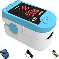 CHOICEMMED Light Blue Finger Pulse Oximeter - Blood Oxygen Saturation Monitor - SPO2 Pulse Oximeter - Portable Oxygen…