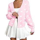 SECRETEYARD Women's Long Sleeve Floral Print Openg Front V Neck Knit Y2k Sweater Cardigan