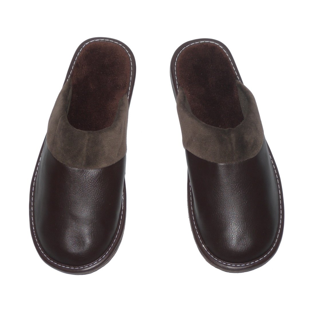 Mens Open Back Lounge/House Slippers with Leather Toe and Suede Sole (Size US8 UK7.5 EU41