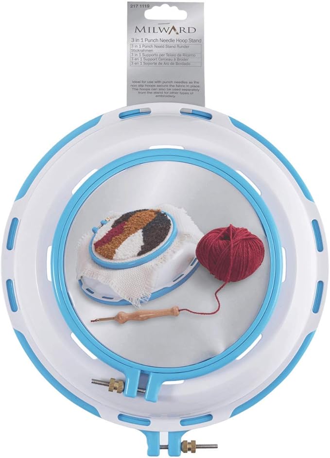 MILWARDS Punch Needle Hoop Stand 3in1 6in and 9in, Assorted, Asst