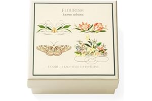 Karen Adams"Flourish Gift Enclosure Box of 8 Assorted Cards with Envelopes