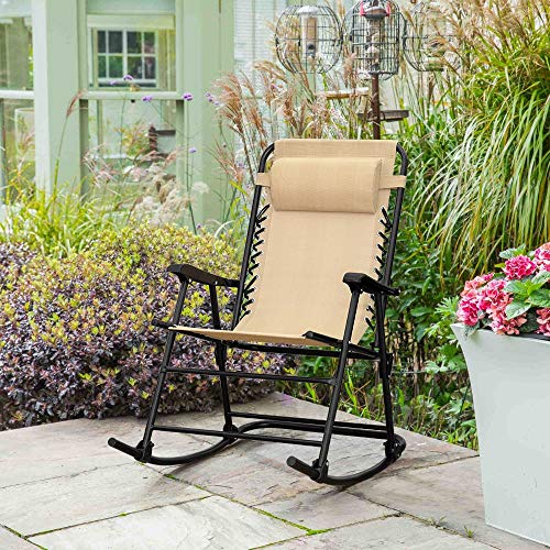 Flamaker Patio Rocking Chair Zero Gravity Chair Outdoor Folding