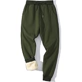 Gihuo Men's Winter Fleece Pants Sherpa Lined Sweatpants Active Running Jogger Pants