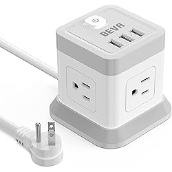 BEVA Power Strip with USB - 5ft Long Extension Cord