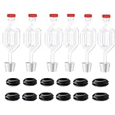 Twin Bubble Airlock Set [6 Pack], Brew Kits Airlocks for Fermenting,Fermentation Airlock with 6 Stoppers + 12 Grommets