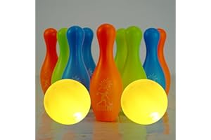 ProlPings Kids Bowling Toys Set,Light up Bowling Ball Pins Toy Game Fun Sports Toy Games for Indoor & Outdoor Kids Toddler Boys Girls Children 3-6 Years (12PC Normal Bowling)