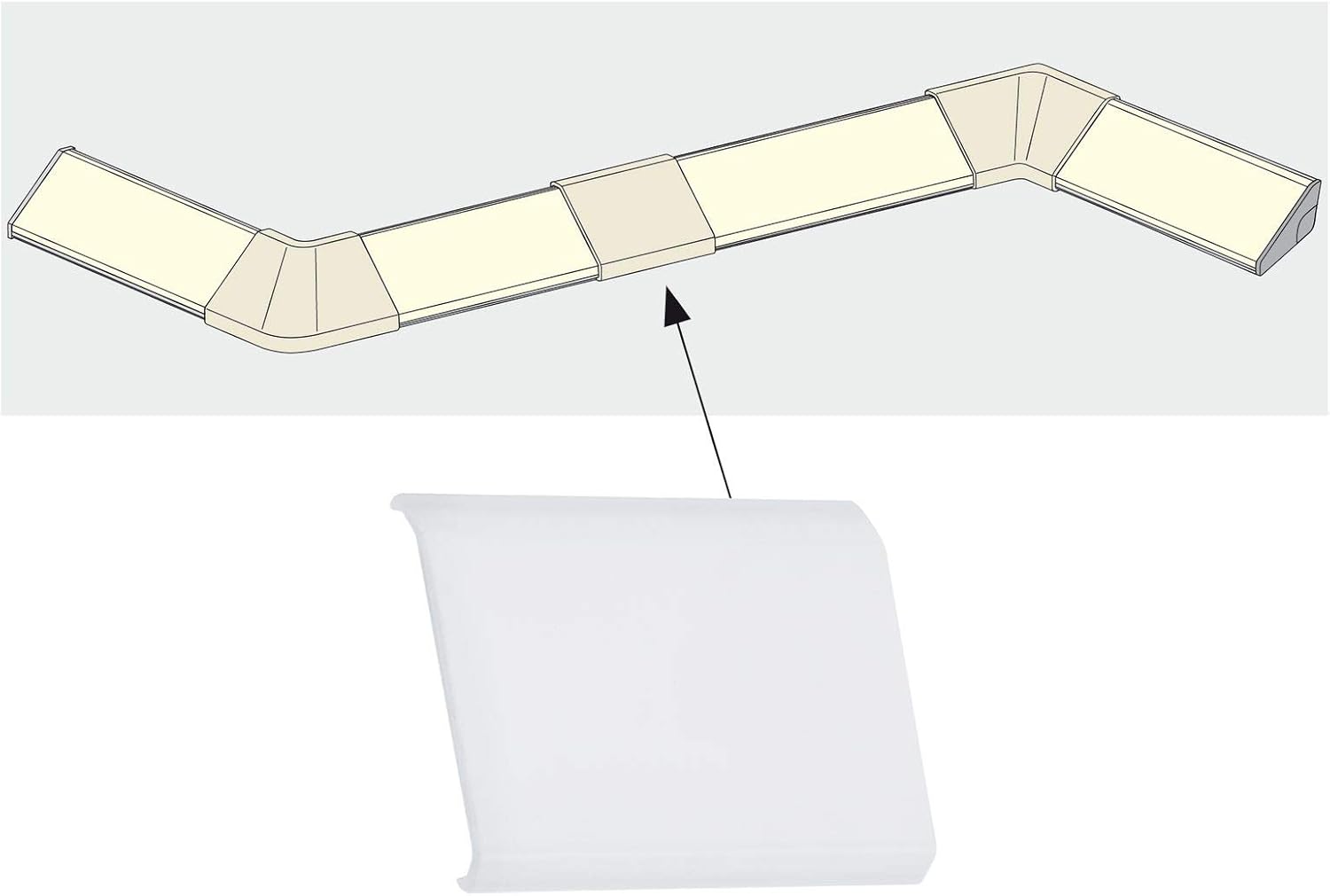 Paulmann 70263 Delta Profile Cover conceals Profile Edges 4-Pack Delta Profile Accessory Satin Plastic can be Combined with YourLED and MaxLED Strips