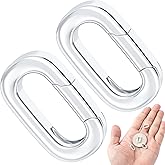 YALOJE 2pcs Oval Necklace Carabiner Clasps, Silver Filled Jewelry Clasps Closures, Spring Pendant Bracelet Connector Necklace Shorter Enhancer for Women DIY Crafts, Jewelry Making (8 x 14 mm)
