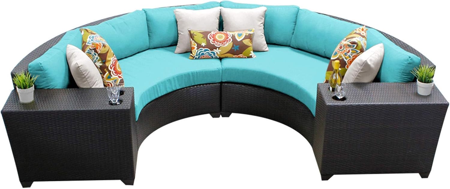 Amazon Com Tk Classics 4 Piece Barbados Outdoor Wicker Patio Furniture Set Aruba 04c Garden Outdoor