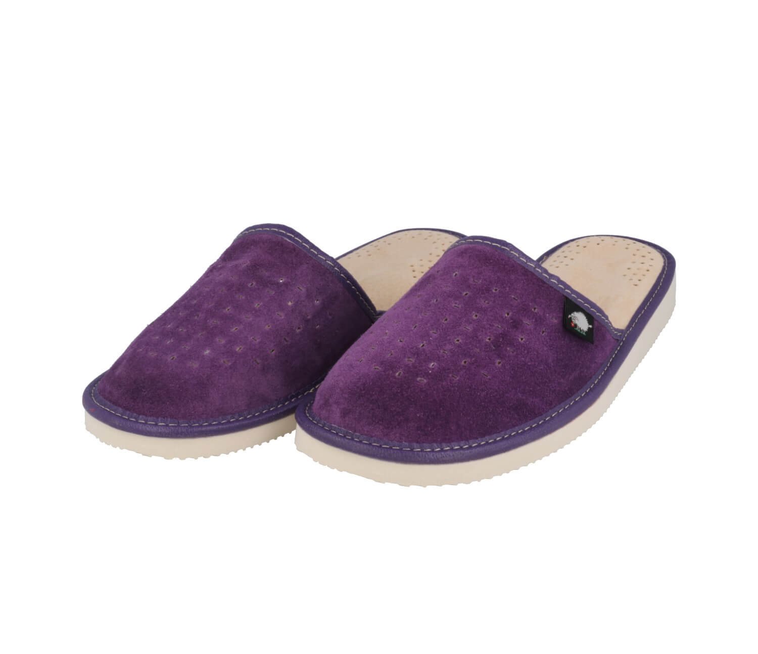 Suede Womens Slippers with Orthopeadic Insole, Size 4,5,6,7,8 UK (6 UK/39 EU, Purple)