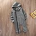 Infant Baby Boy Girl Romper Coveralls Long Sleeve Grey Hooded Jumpsuit Outfits (12-18M)