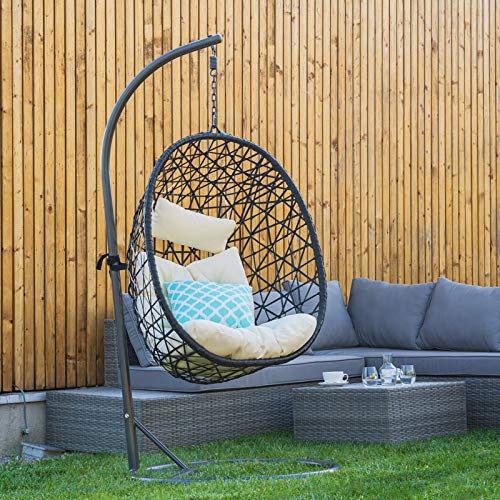 Larisa Hängesessel mit Gestell | Hängekorb in Boho-Stil | Hängestuhl für Garten Balkon Terrasse oder Zimmer… – Bild 5