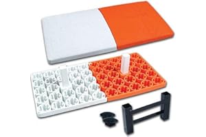 Champro Orange/White Double First Base with In-Ground Anchor for Youth Baseball, Made of Molded Rubber