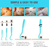 HouChanges 3Pcs Tick Remover Tool Painlessly Tick for Dogs Cats Humans Blue view 3
