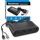CLOUDREAM Gamecube Controller Adapter for Nintendo Switch/Wii U/PC/Switch 2 | Super Smash Bros Adapters for Gamecube Controller to Nintendo Switch / Wii U / PC / Switch 2, Turbo and Vibration Support