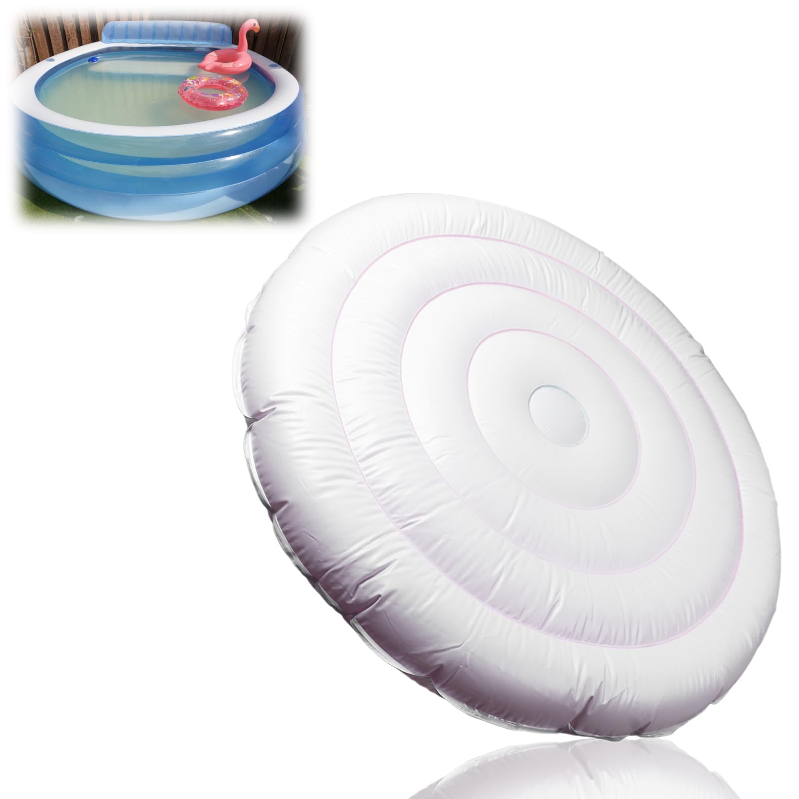 4.5Ft Inflatable Hot Tub Cover hot tub inflatable lid Pvc Round Spa Cover Universal Rapid Inflation Insulated Hot Tub Lid inflatable hot tub lid For Outdoor Inflatable Hot Tub nan