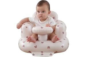 AGITVPS Upgrade Inflatable Baby Seat with Tray for Babies 3-36 Months, Built in Air Pump Bumbo Seat with Tray, Load-Capable Baby Chair Sit Me up Floor Seat for Baby, Learning to Sit&Feeding